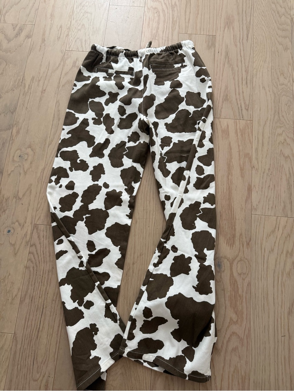 Vanilla Star Brown and White Cow Print Sweatpants View 2